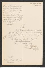 k.k. naturhistorisches Hofmuseum, Intendanzakten 1885-1896 (Hauer), Aktenzahl Z.426/1888, Seite 1